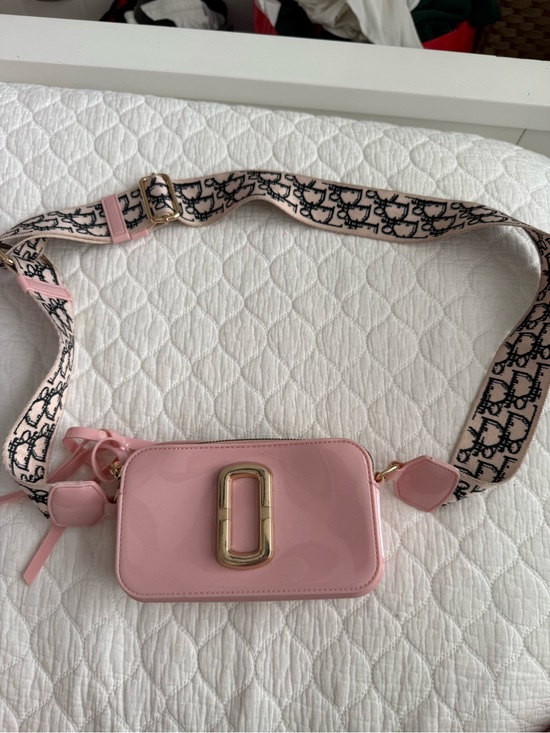 Handbags - Pink Crossbody Camera Bag with Branded Strap
